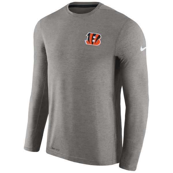 Men's Cincinnati Bengals Nike Charcoal Coaches Long Sleeve Performance T-Shirt,We sell and wholesale Men's Cincinnati Bengals Nike Charcoal Coaches Long Sleeve Performance T-Shirt on line form chian!